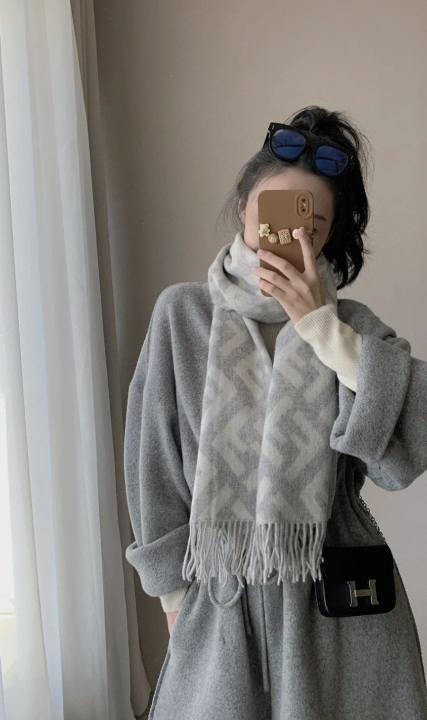 Fendi Geometric Fringed Scarf