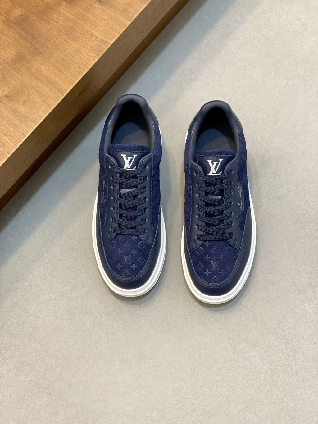Louis Vuitton Men's Monogram Low-Top Sneakers - Lace-Up Closure