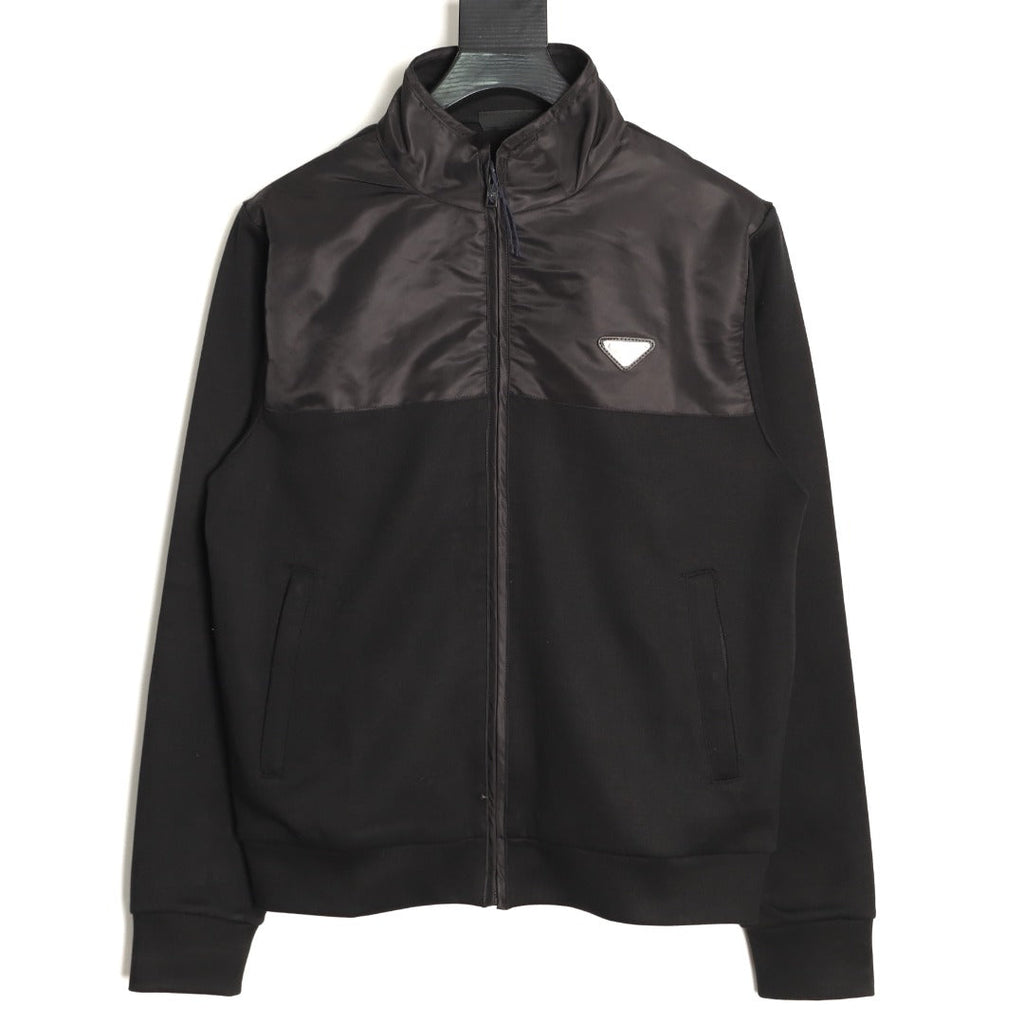 Prada Re-Nylon Panel Zip-Up Jacket - Black