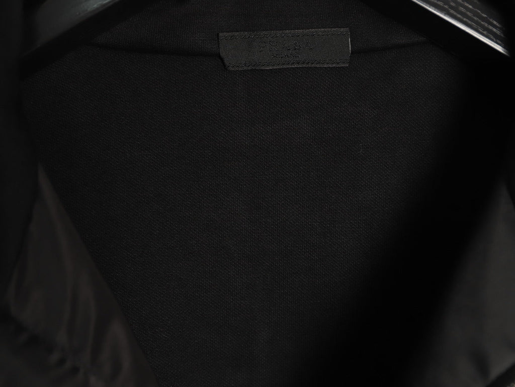 Prada Re-Nylon Panel Zip-Up Jacket - Black