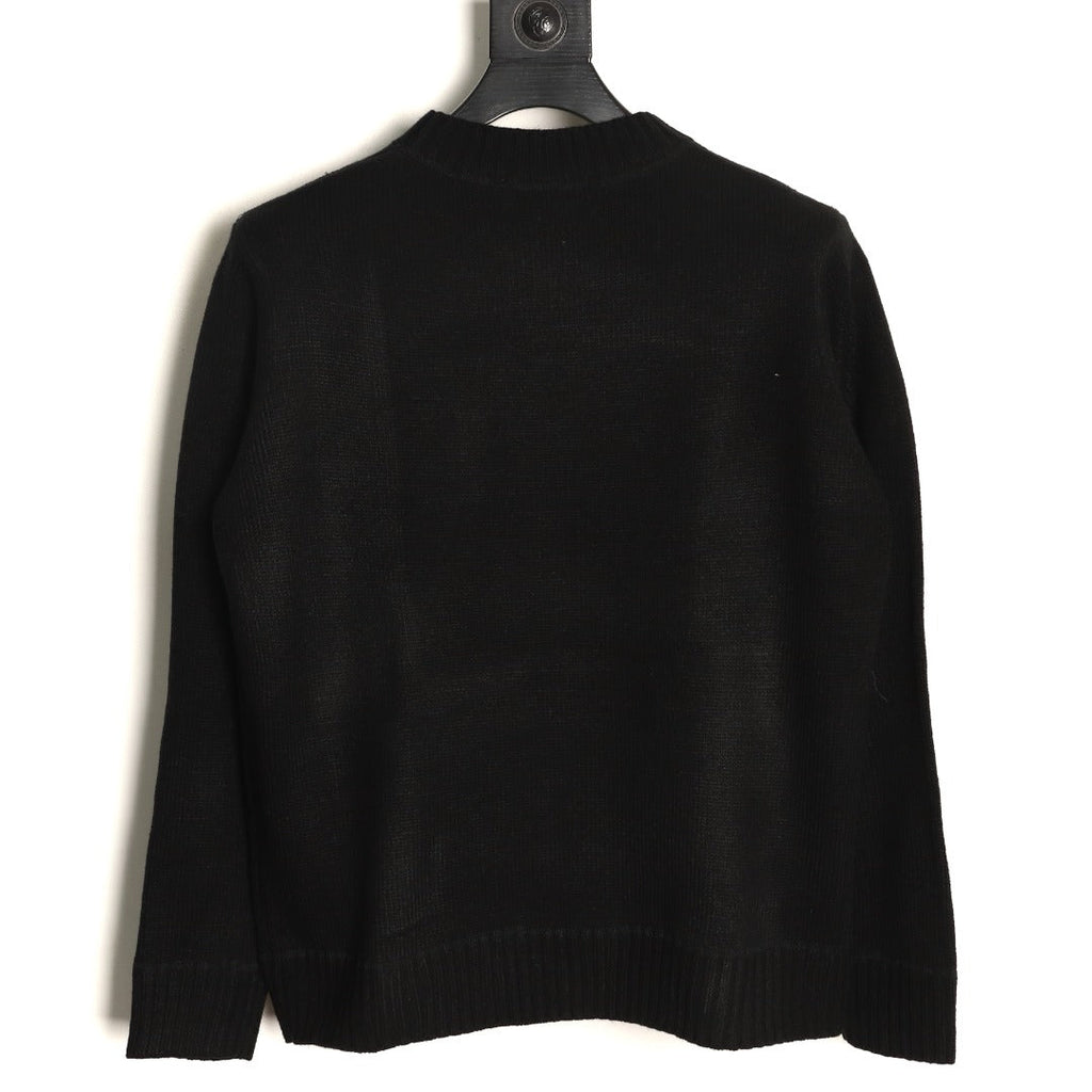 Prada Milano Logo Crewneck Knit Sweater - Black